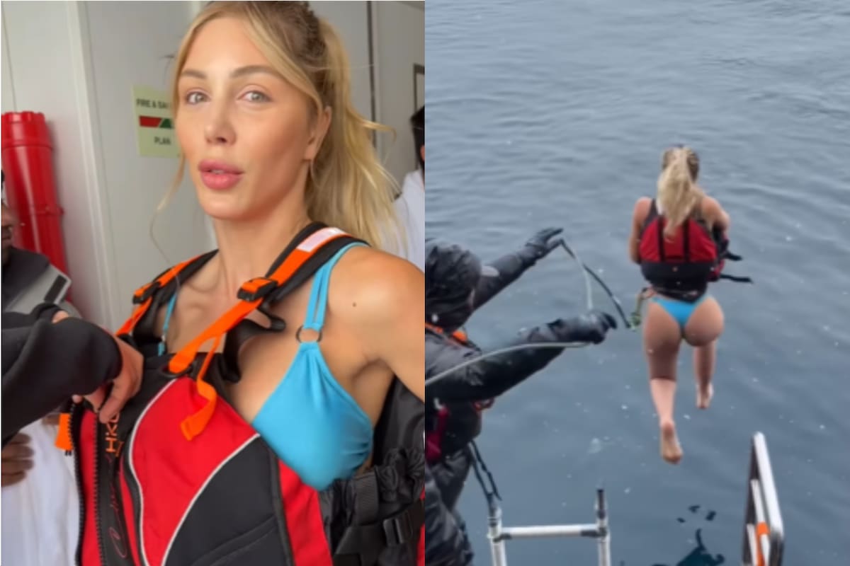 Romina Malaspina se tiró al agua helada de la Antártida (Foto: Instagram/@romimalaspina)