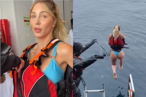 Romina Malaespina compartió el video de cómo se tiró al agua helada en la Antártida