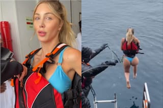 Romina Malaespina compartió el video de cómo se tiró al agua helada en la Antártida