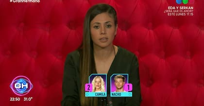 Romina votó a Camila y a Nacho