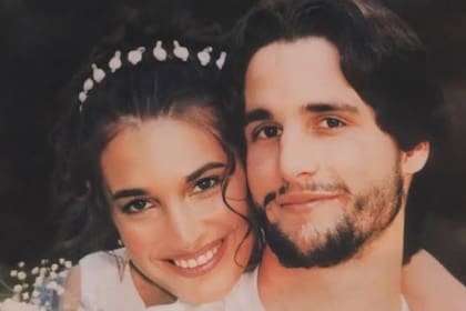 Romina Yan y Darío Giordano, en el día de su casamiento
