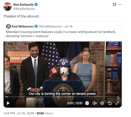 Ron DeSantis calificó las medidas de Zohran Mamdani como un "teatro de lo absurdo"
