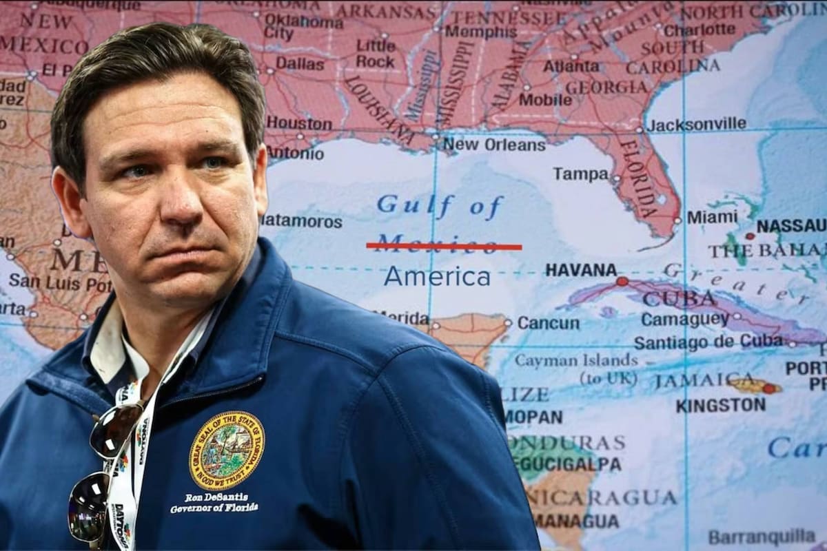 Ron DeSantis implementará dos proyectos de ley que obligan a las escuelas de Florida referirse al "Golfo de México" como "Golfo de América"; esto entrará en vigor en los próximos meses
