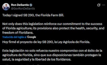 Ron DeSantis presumió la aprobación de la ley SB 290 en Florida