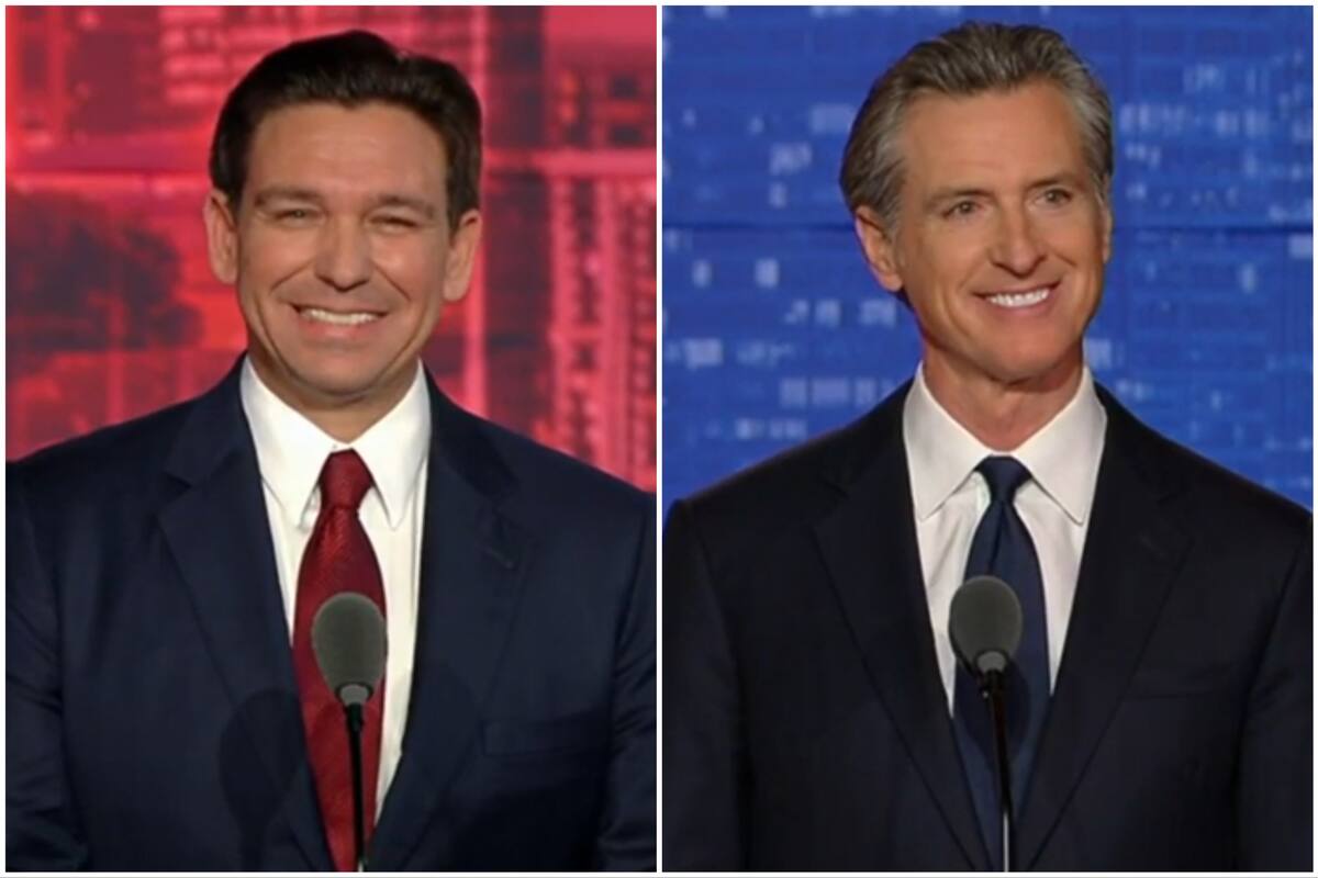 Ron DeSantis y Gavin Newsom, gobernadores de Florida y California, respectivamente