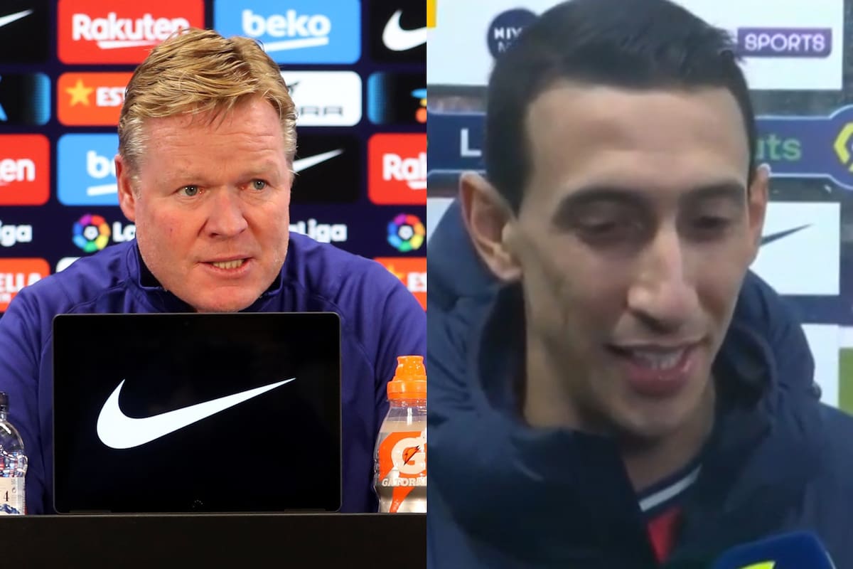Ronald Koeman le contestó a Angel Di María por su frase sobre Lionel Messi