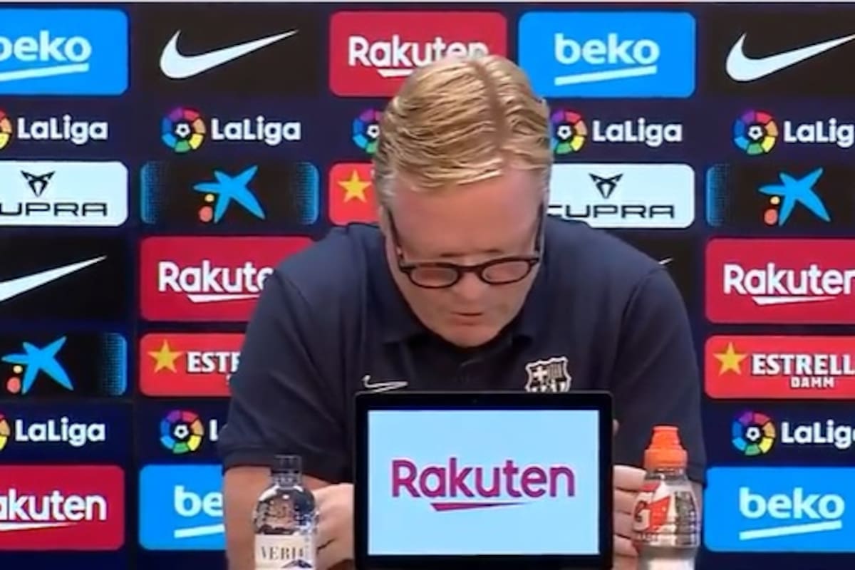 Ronald Koeman y una conferencia de prensa difícil en Barcelona