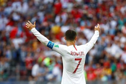 Ronaldo al finalizar el partido que su selección le ganó a Marruecos