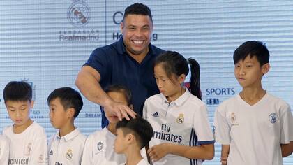 Ronaldo, el original, durante un acto de la Fundación Real Madrid realizado en Hong Kong el sábado