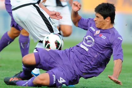 Roncaglia, con la camiseta de Fiorentina