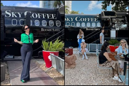 Rosana Bentos (a la izquierda), la dueña del Sky Coffee Buenos Aires de Miami