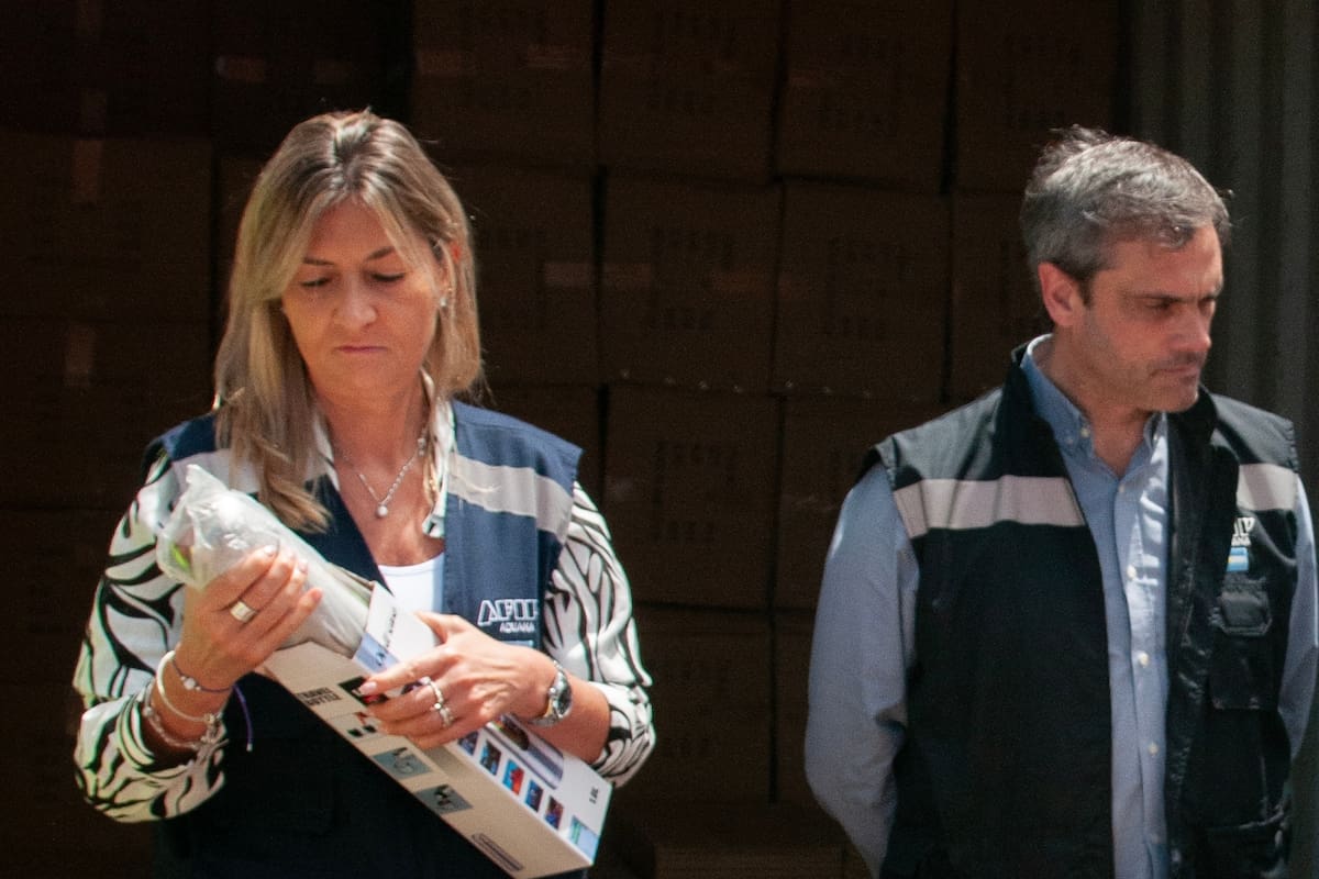 Rosana Lodovico, en un operativo de la Aduana, junto con su exjefe Guillermo Michel