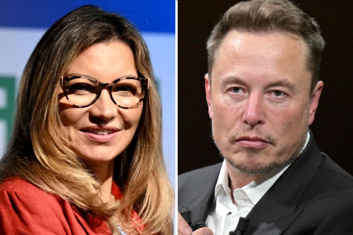 Rosangela "Janja" da Silva, primera dama de Brasil y esposa de Lula da Silva, junto al magnate Elon Musk