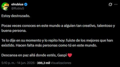 Rubius esperó mucho para compartir su mensaje, lo que evidencia su tristeza
