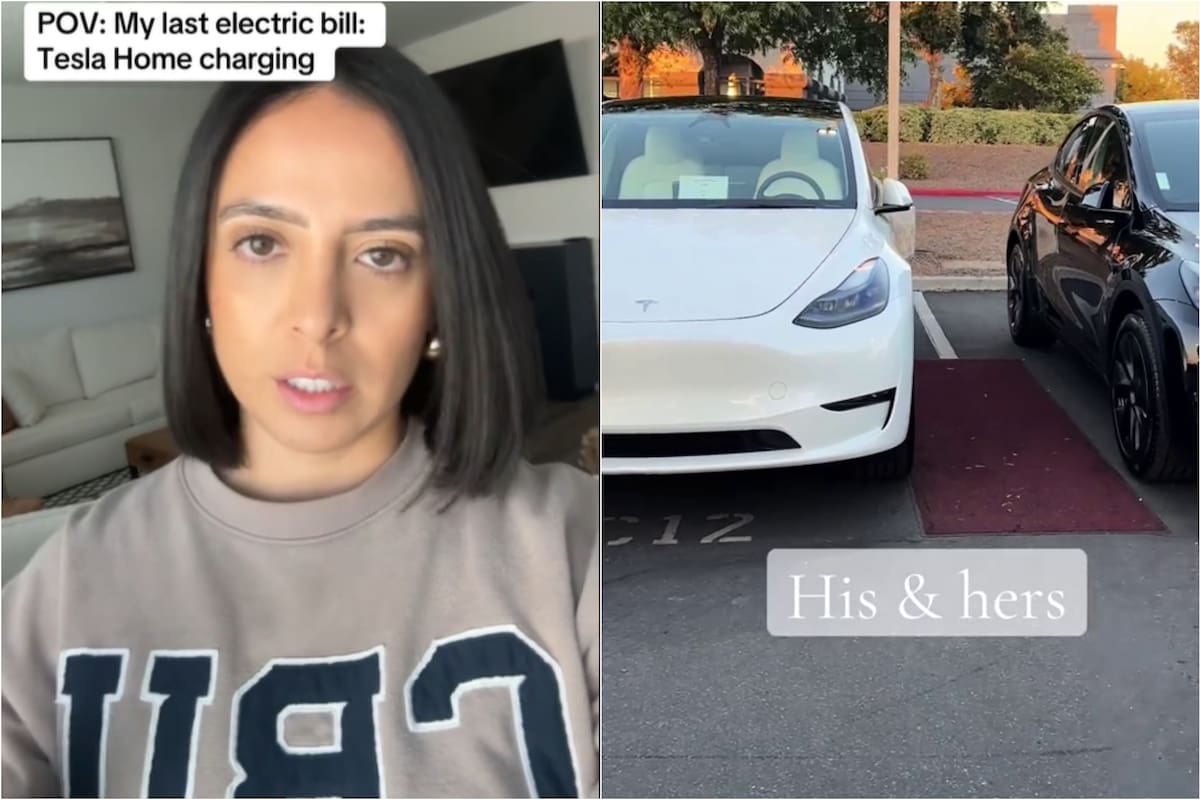 Ruby Acevedo, una mexicana que tiene un Tesla y revela los costos asociados a tener un vehículo eléctrico; su esposo tiene otro (captura de video de TikTok)