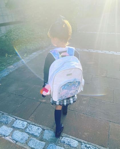 Rufina Cabré rumbo al colegio, lista para empezar primer grado