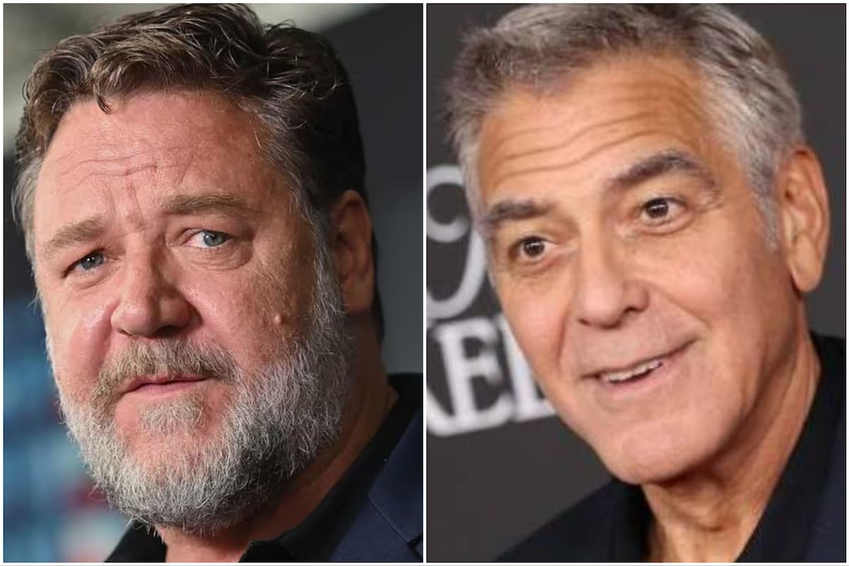 Rusell Crowe y George Clooney, una enemistad que duró años (Fotos: AFP)