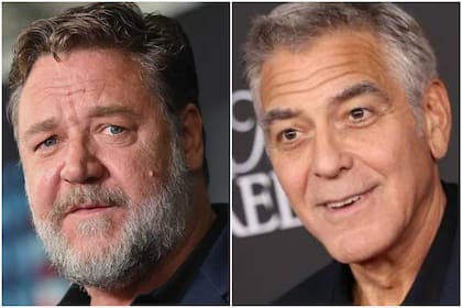 Rusell Crowe y George Clooney, una enemistad que duró años (Fotos: AFP)