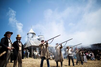 Una recreación histórica en Fort Ross, Jenner, California