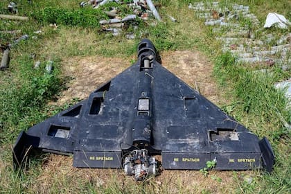 Rusia reconoció que fabrica drones Shahed 136, como este que fue derribado en Ucrania.