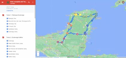 Ruta completa del Tren Maya