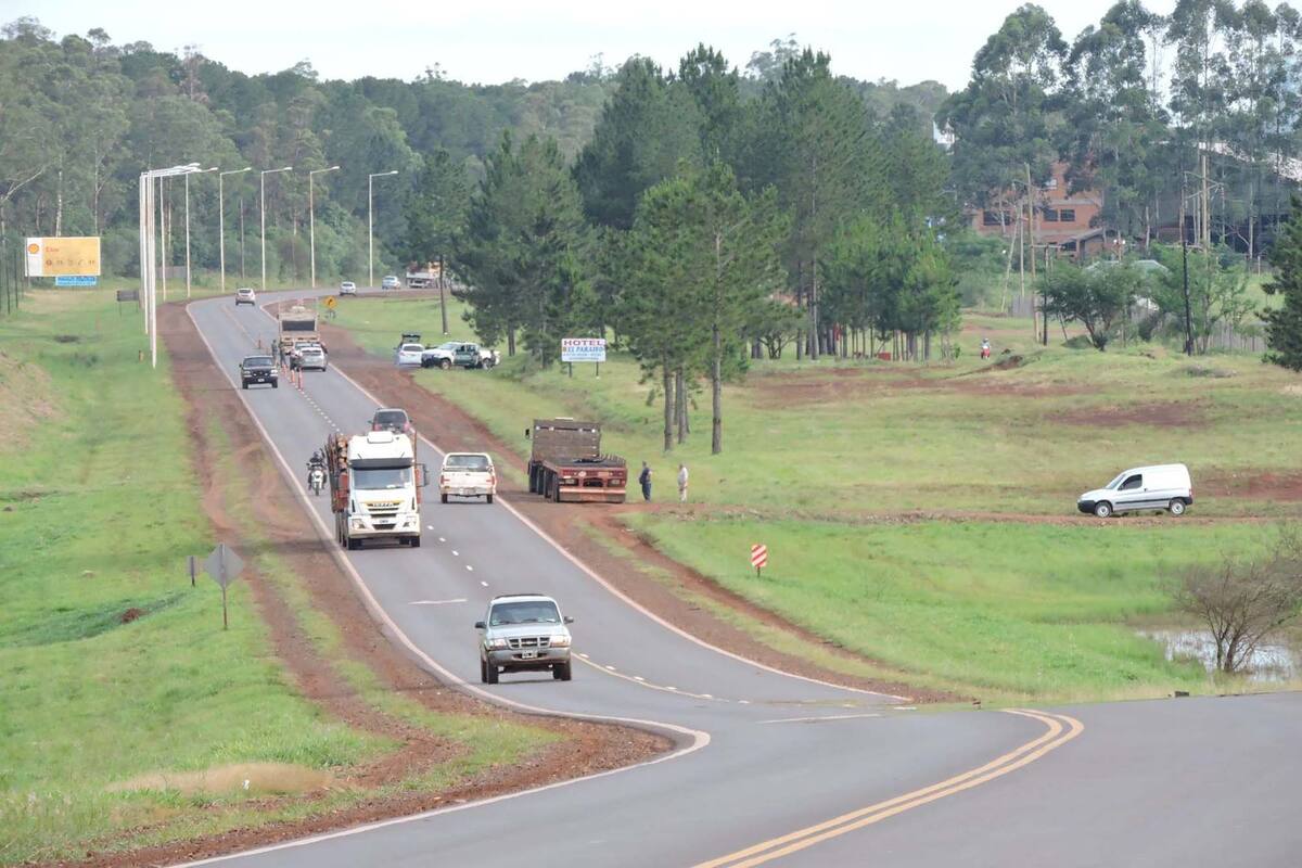 Ruta nacional 14, a pocos kilómetros de Virasoro