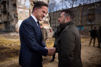 Rutte junto a Zelensky en Ucrania