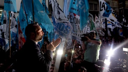 Sabbatella, ayer, en un discurso ante la militancia