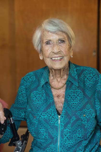 Sabine Blaschkowsky tiene 95 años y llegó a la Argentina en 1950.