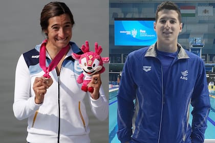 Sabrina Ameghino, campeona en canotaje en Lima 2019, y Santiago Grassi, que en los mismos Juegos Panamericanos consiguió la clasificación para los Olímpicos de Tokio.