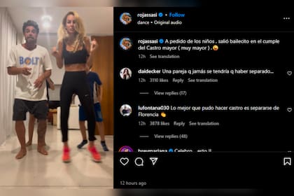 Sabrina Rojas publicó un video junto a Luciano Castro (Captura Instagram @rojassasi)