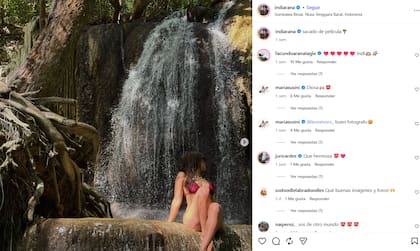 "Sacado de película", el posteo que realizó la joven ante el impactante paisaje (Foto: Instagram/@indiarana)