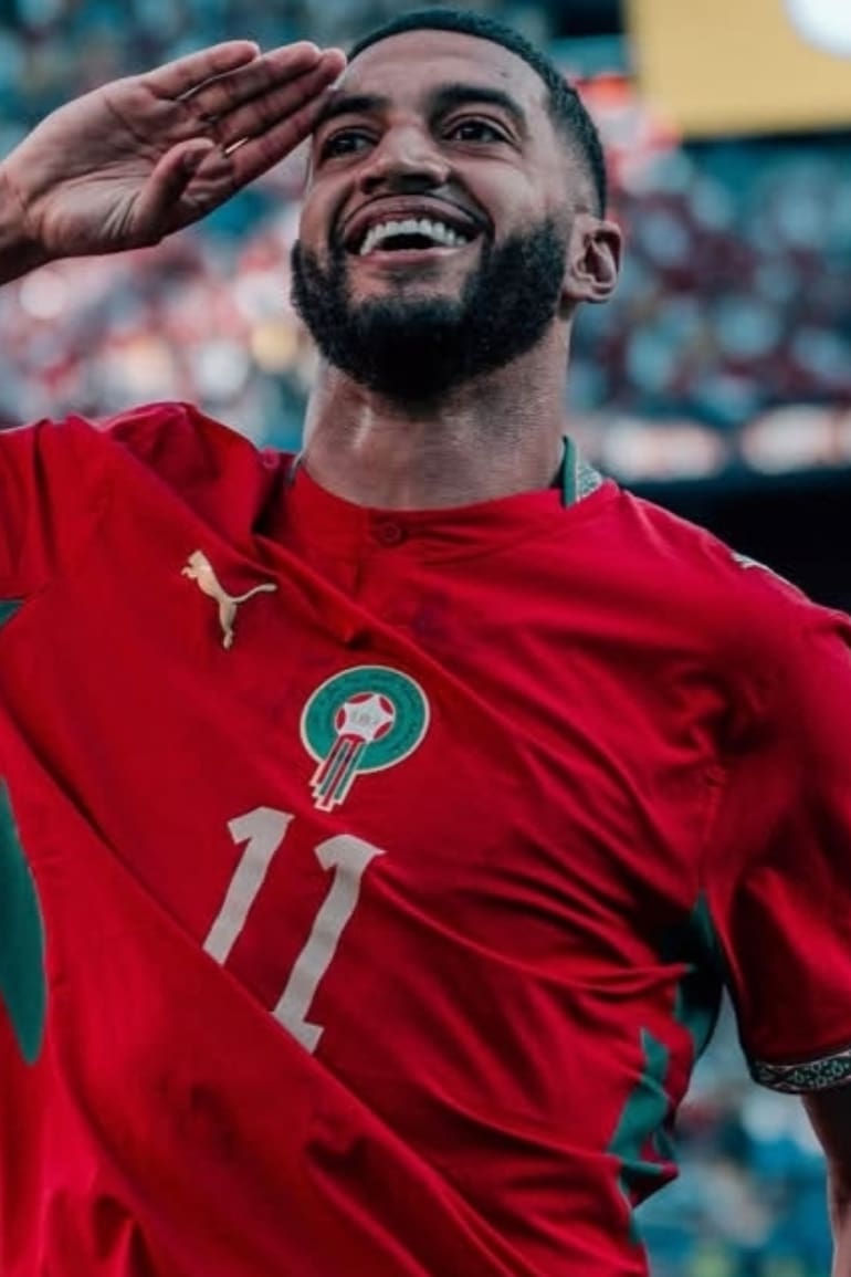 Saibari celebrando el gol que le marcó a Brasil en fase de grupos.