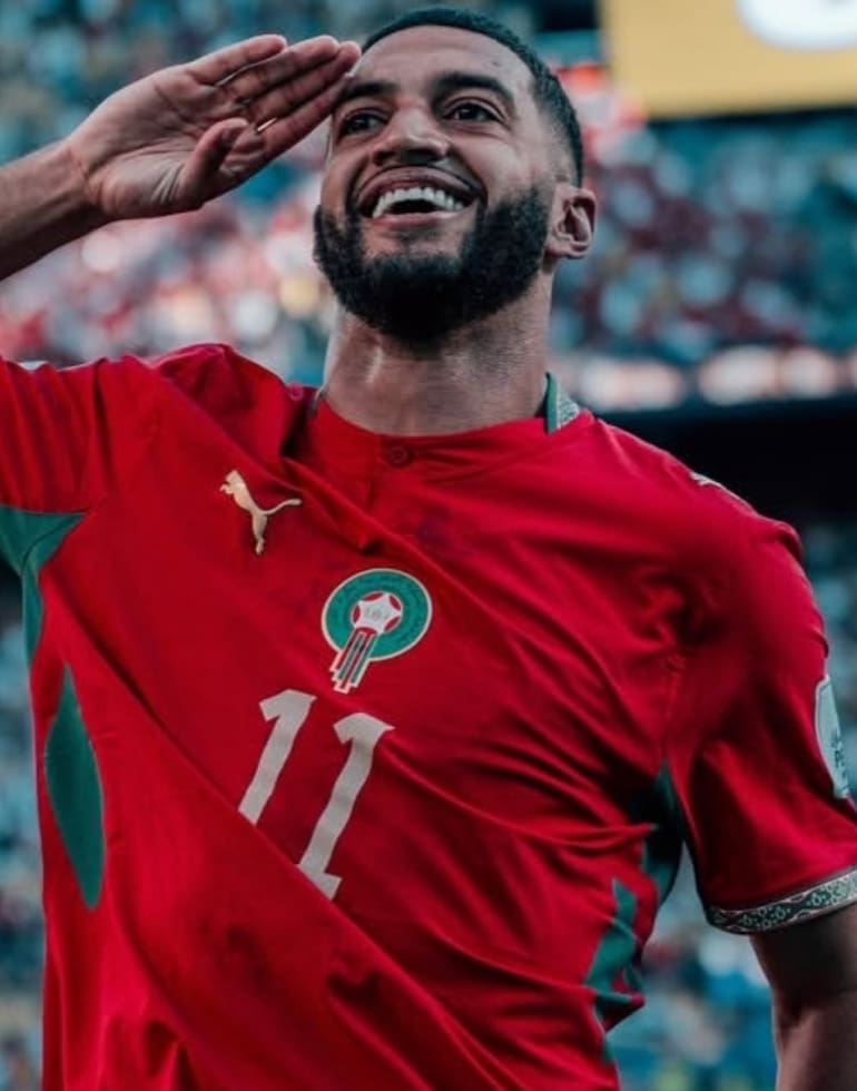 Saibari celebrando el gol que le marcó a Brasil en fase de grupos.