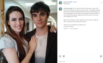 Saint Sasha, la exnovia de RJ Mitte, compartió una emotiva carta de despedida para el actor (Foto: Instagram @saintsashaa)