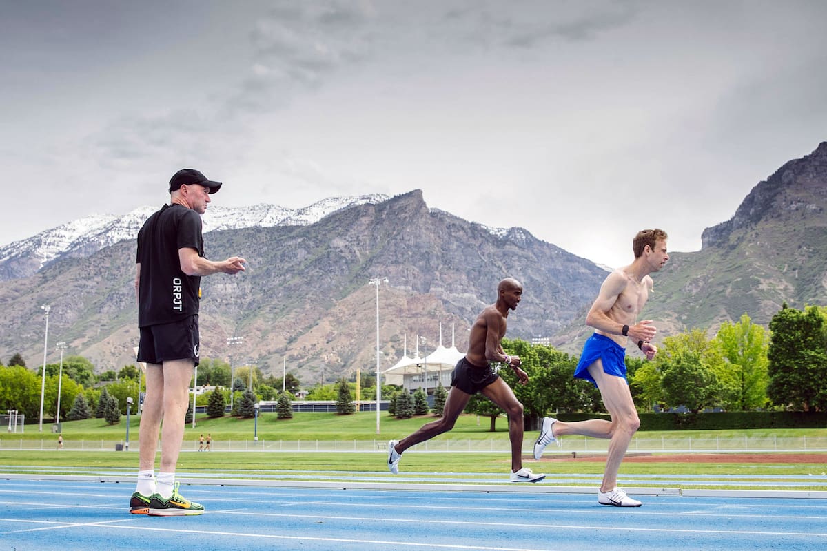 Salazar y sus dos atletas más importantes: Mo Farah y Galen Rupp