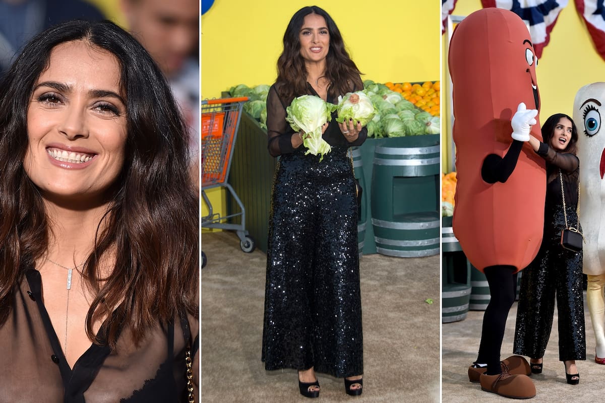 Salma Hayek le pone mucha onda a su visita al supermercado...