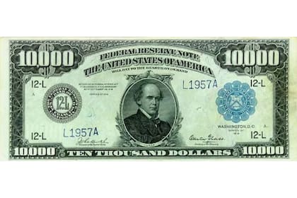 Salmon P. Chase aparece en los "papeles" de 10.000 dólares