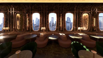 Salón del champagne bar Bulles, de pronta apertura, en el Edificio Comega