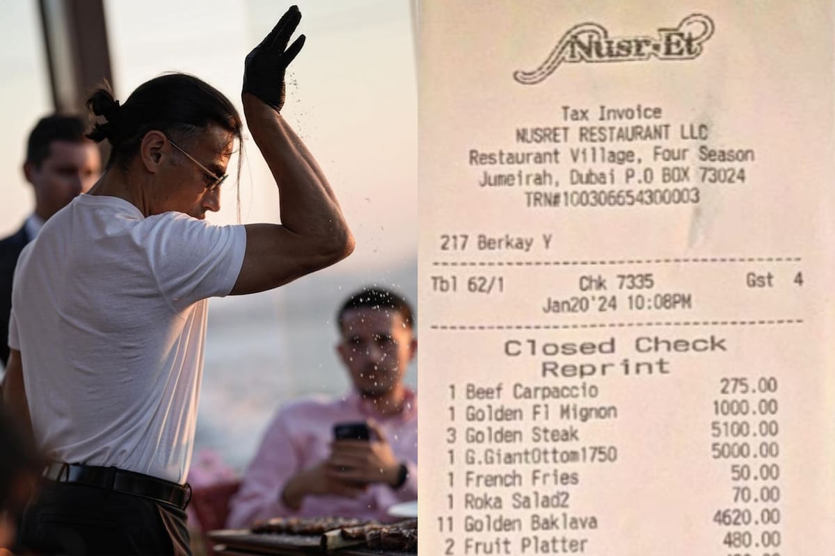 Salt Bae mostró cuánto cuesta el vino en su restaurante y le llovieron las críticas