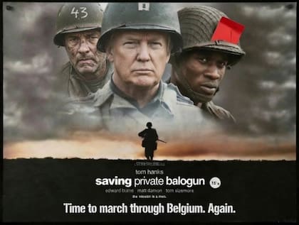 "Salvando al soldado Balogun", una parodia de "Salvando al Soldado Ryan" de Steven Spilberg