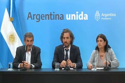 Salvarezza, Cafiero y Franchi dieron una conferencia de prensa anunciando el nuevo plan de recomposición de becas del Conicet