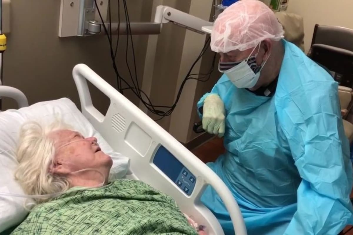 Sam (90) puso su vida en riesgo para acompañar a su esposa Joanne en sus últimos momentos. La mujer murió de coronavirus (Scott Hooper)