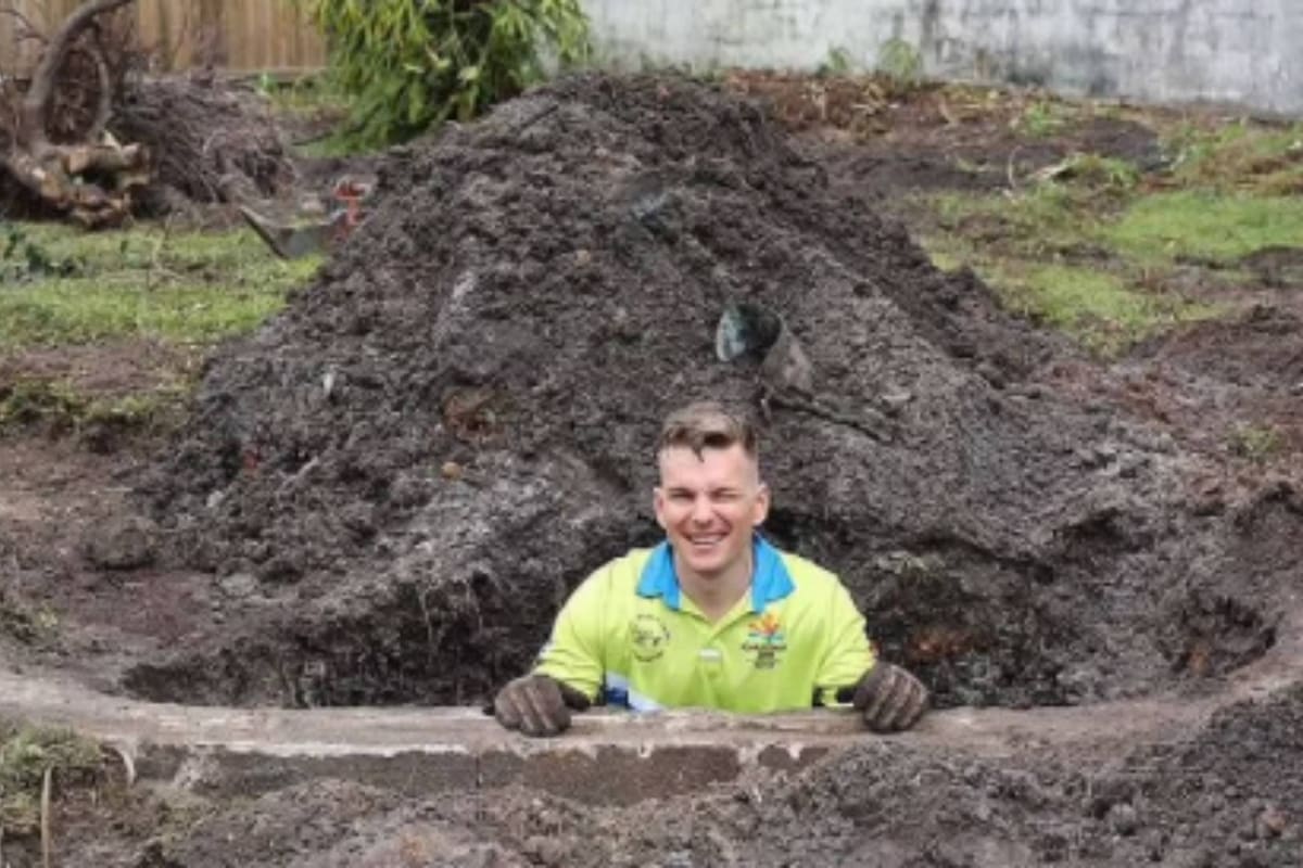 Sam Letchfotrd no esperaba encontrar una piscina en su nueva casa de Queensland, Australia
