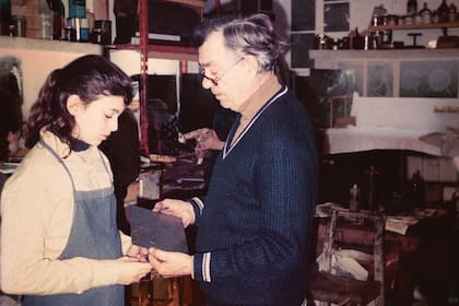 Samanta Schweblin con su abuelo, Alfredo de Vincenzo