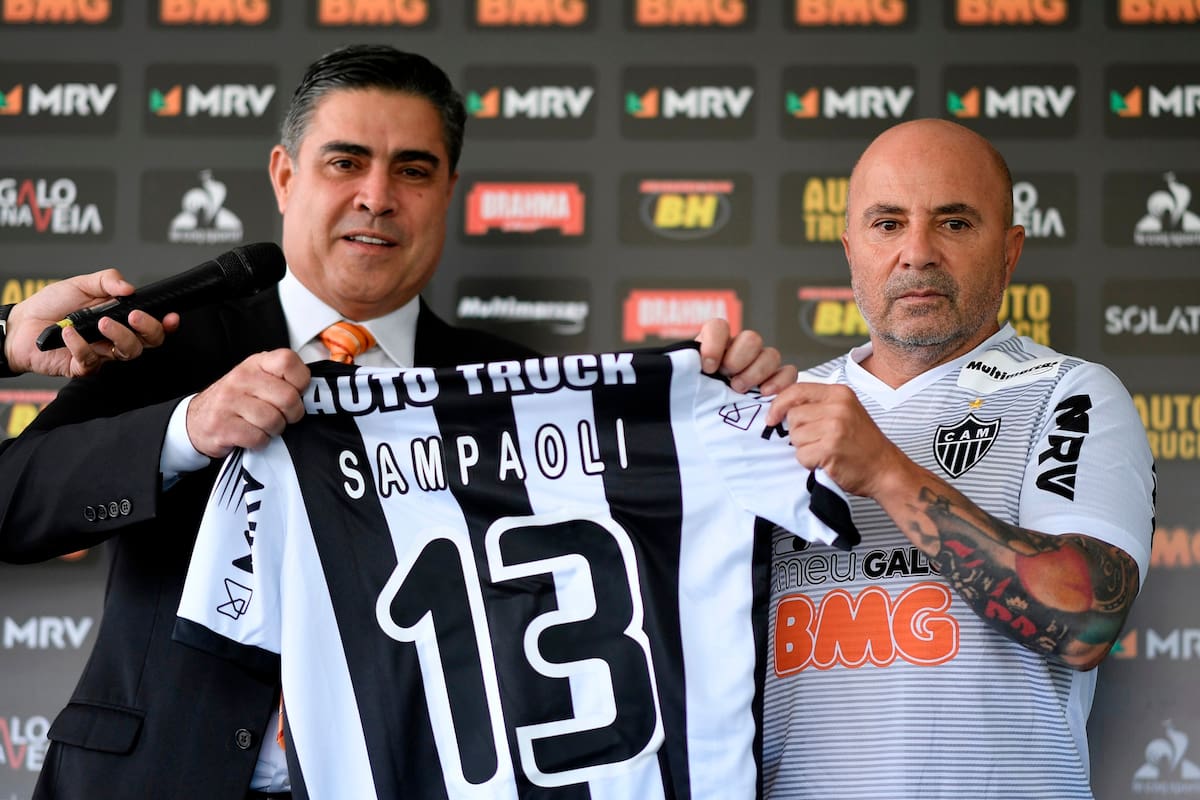 Sampaoli, durante la presentación en el presidente de Atlético Mineiro