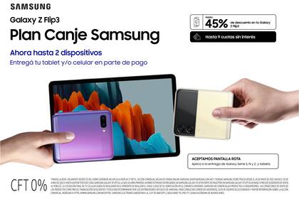 Samsung amplió el plan canje, y ahora acepta dos dispositivos como parte de pago