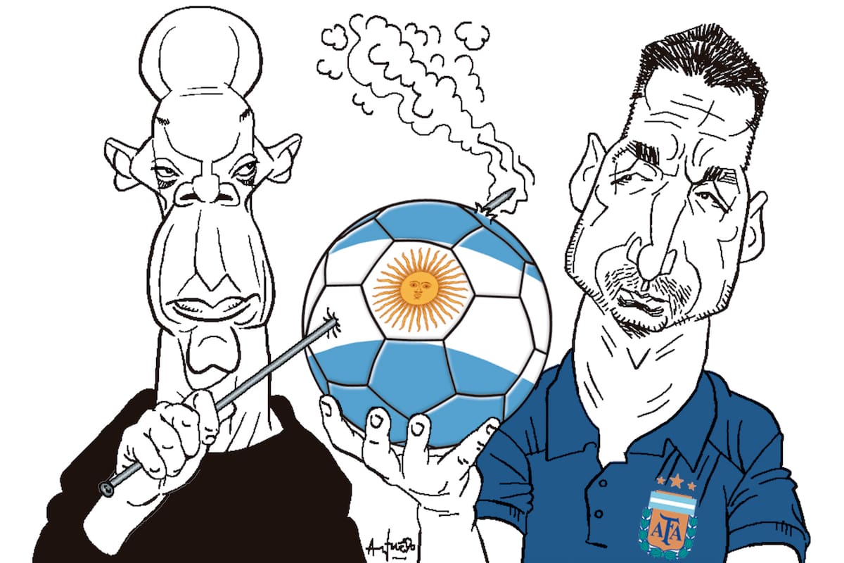 Samuel L. Jackson y Lionel Scaloni
