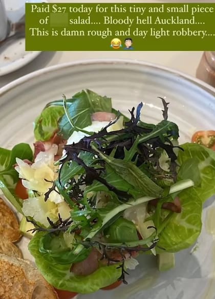 Samuel Levy compartió la pequeña ensalada por la que le cobraron 26 dólares
