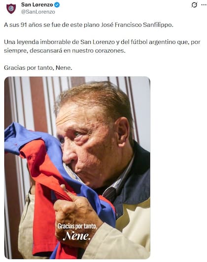 San Lorenzo despidió a José Sanfilippo